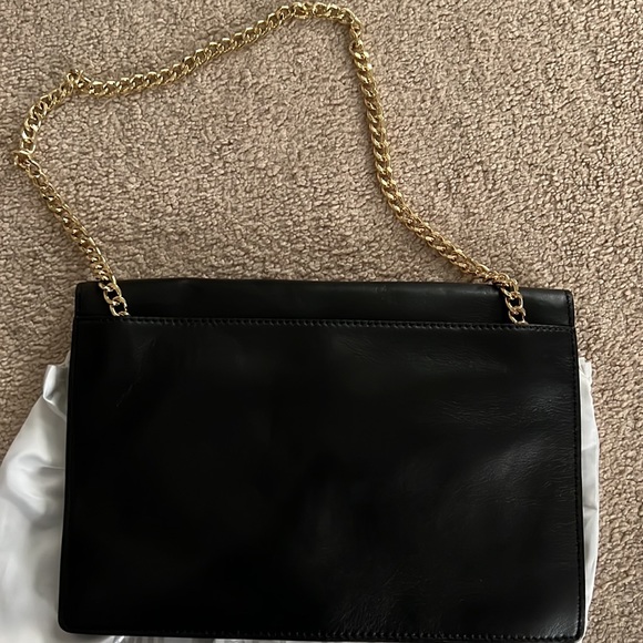 Black Michael Kors clutch with gold chain - Picture 4 of 8
